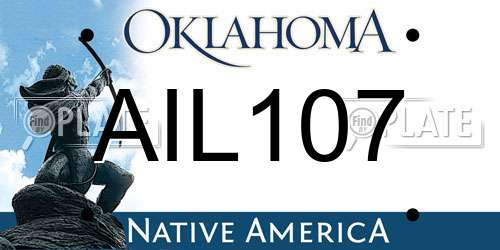 AIL107 Oklahoma License Plate