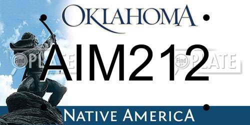 AIM212 Oklahoma License Plate