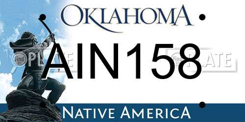 AIN158 Oklahoma License Plate