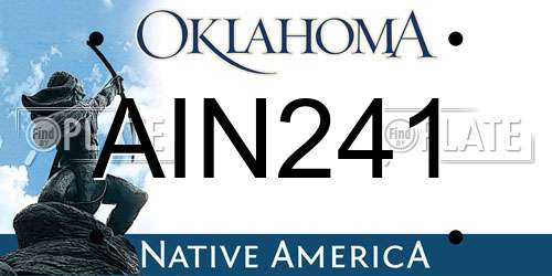 AIN241 Oklahoma License Plate