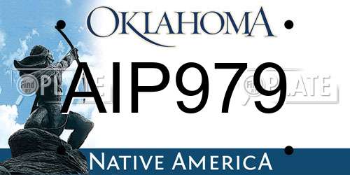 AIP979 Oklahoma License Plate