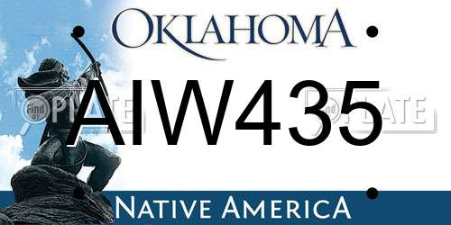 AIW435 Oklahoma License Plate