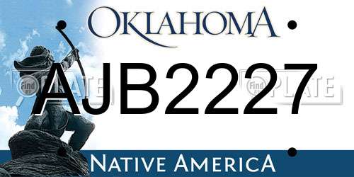 AJB2227 Oklahoma License Plate