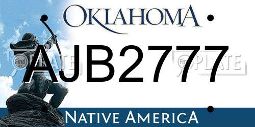 AJB2777 Oklahoma License Plate