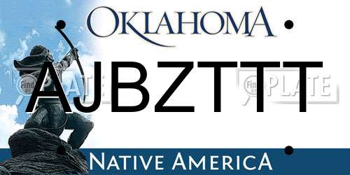 AJBZTTT Oklahoma License Plate