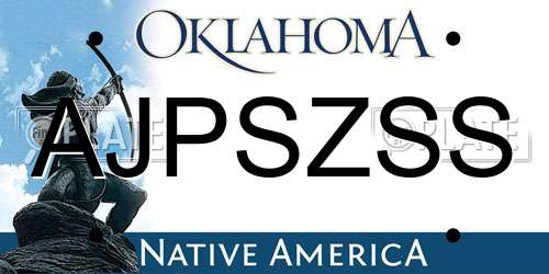 AJPSZSS Oklahoma License Plate