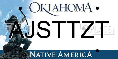 AJSTTZT Oklahoma License Plate