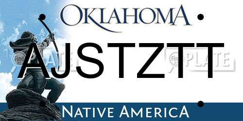 AJSTZTT Oklahoma License Plate