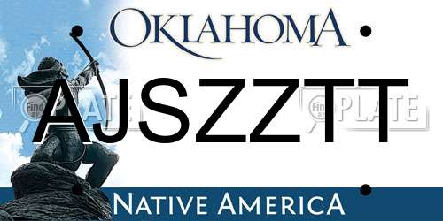 AJSZZTT Oklahoma License Plate