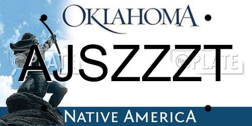 AJSZZZT Oklahoma License Plate