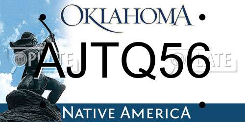 AJTQ56 Oklahoma License Plate