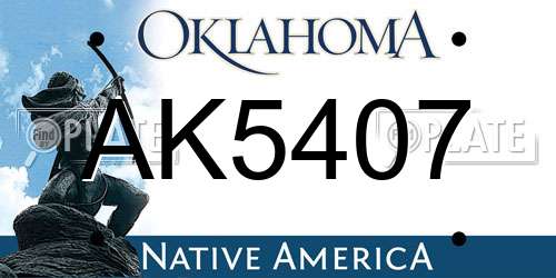 AK5407 Oklahoma License Plate