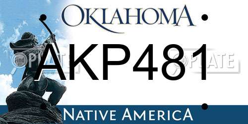 AKP481 Oklahoma License Plate