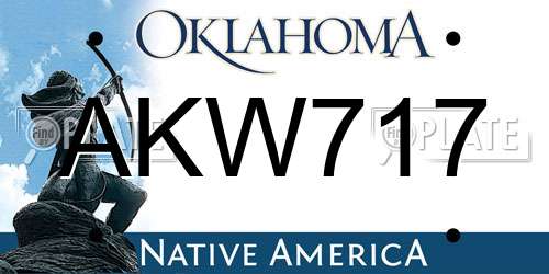 AKW717 Oklahoma License Plate