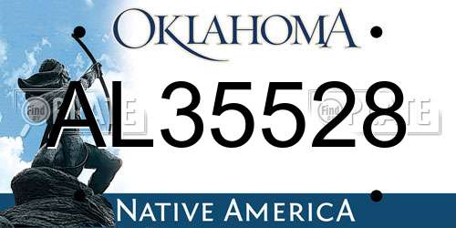 AL35528 Oklahoma License Plate