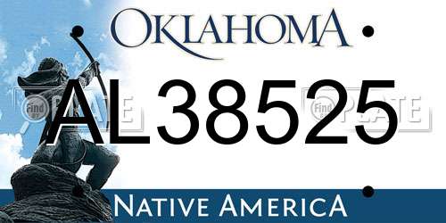 AL38525 Oklahoma License Plate