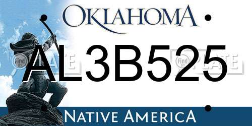 AL3B525 Oklahoma License Plate