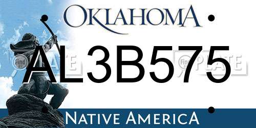 AL3B575 Oklahoma License Plate