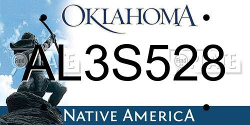 AL3S528 Oklahoma License Plate