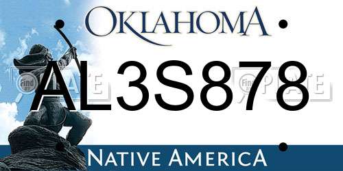 AL3S878 Oklahoma License Plate