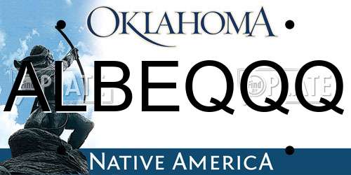 ALBEQQQ Oklahoma License Plate
