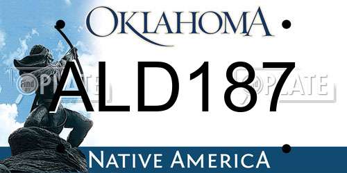 ALD187 Oklahoma License Plate