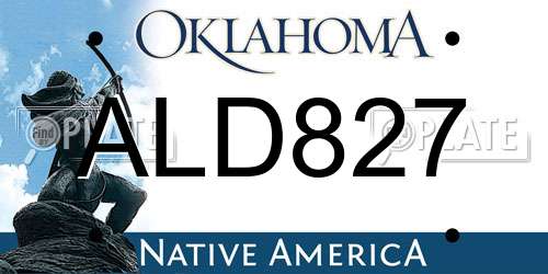 ALD827 Oklahoma License Plate