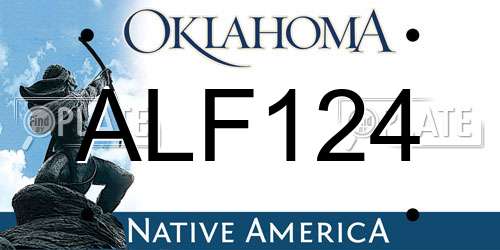ALF124 Oklahoma License Plate