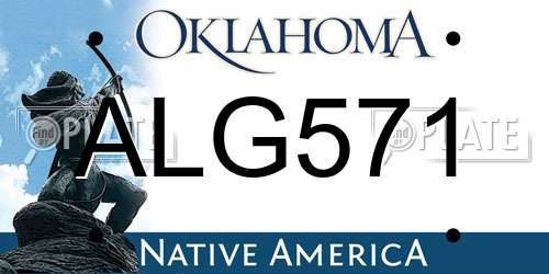 ALG571 Oklahoma License Plate