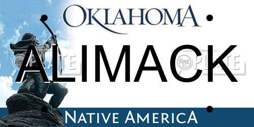 ALIMACK Oklahoma License Plate