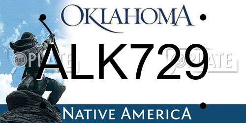 ALK729 Oklahoma License Plate