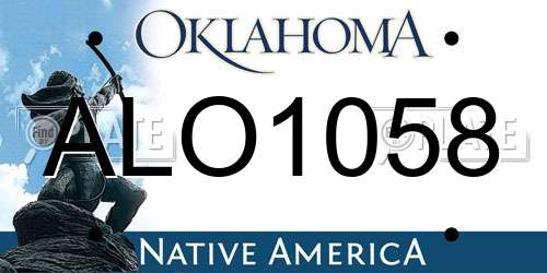 ALO1058 Oklahoma License Plate