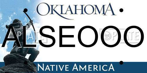 ALSEOOO Oklahoma License Plate