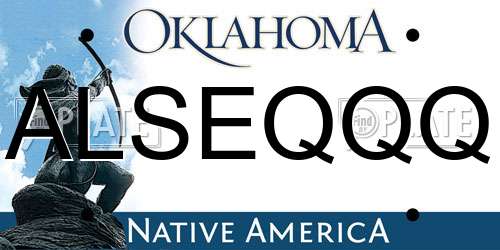 ALSEQQQ Oklahoma License Plate