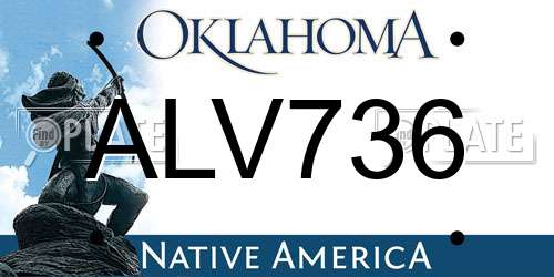 ALV736 Oklahoma License Plate