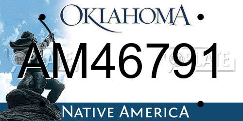 AM46791 Oklahoma License Plate