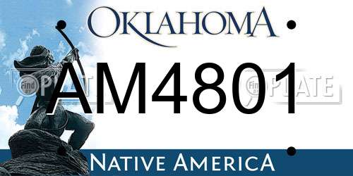 AM4801 Oklahoma License Plate