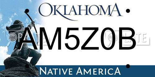 AM5Z0B Oklahoma License Plate