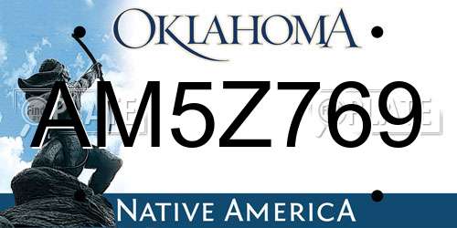 AM5Z769 Oklahoma License Plate