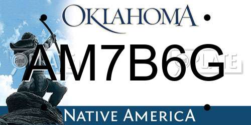 AM7B6G Oklahoma License Plate