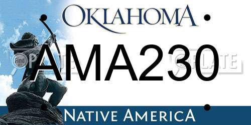 AMA230 Oklahoma License Plate