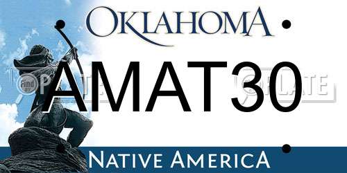AMAT30 Oklahoma License Plate