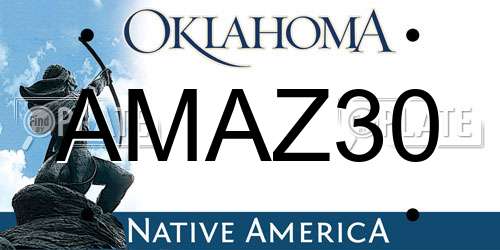 AMAZ30 Oklahoma License Plate