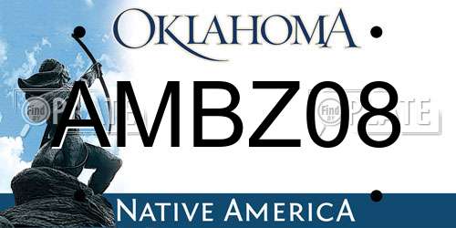 AMBZ08 Oklahoma License Plate