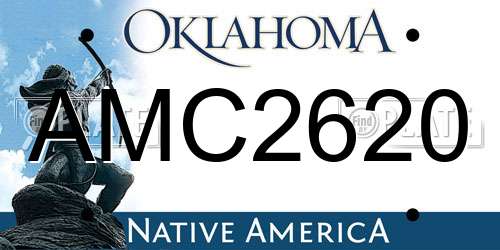 AMC2620 Oklahoma License Plate