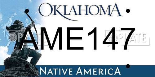 AME147 Oklahoma License Plate