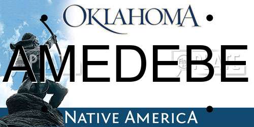 AMEDEBE Oklahoma License Plate