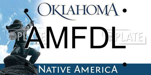 AMFDL Oklahoma License Plate