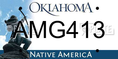 AMG413 Oklahoma License Plate