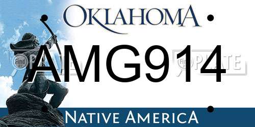 AMG914 Oklahoma License Plate